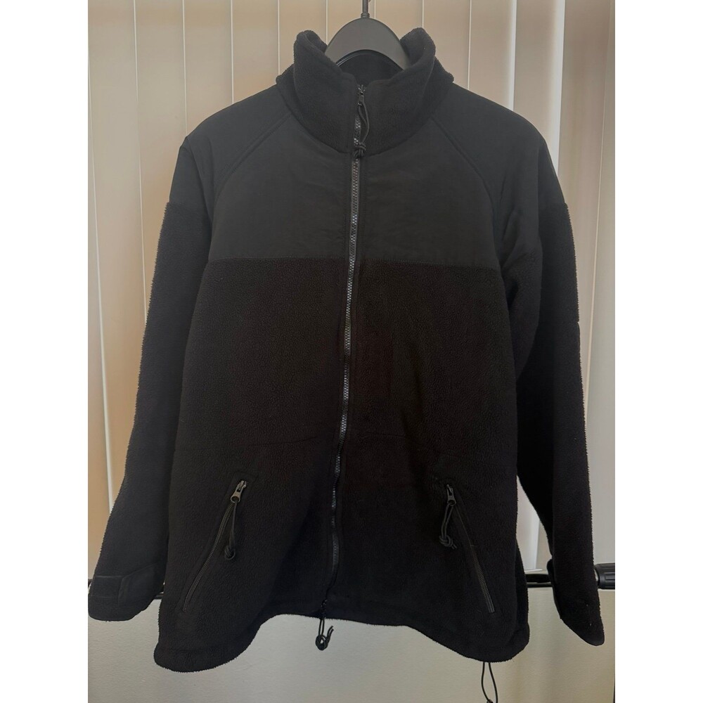 Men’s Vintage Military Polartec Black Fleece Pit Zip Peckham Jacket Size Medium